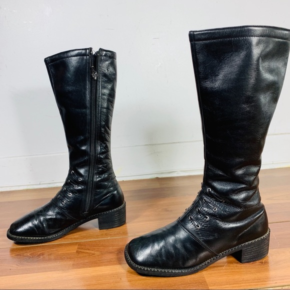 Punk, retro leather boots - Picture 3 of 16